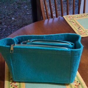Teal Felt Organizer with Zipper